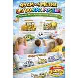 Haydi Dekor🧸🎨 Sevimli Araçlar Boyama Rulosu | 4 Metre Uzunluk • 45 cm Genişlik | Dev Boyama Kağıdı | Çocuklar Için Aktivite Rulosu
