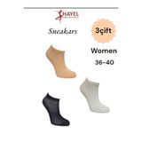 HAYEL 3Çift Çok Renkli File Sneakers Spiral Desenli Şık Tasarım Yuksek Kaliteli Pamuklu Çorap