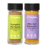 HAYFENE Altın Süt Baharat Karışımı ve Pumpkin Spice 2'li Baharat Seti
