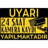 Hayg Equipment 24 Saat Kamera Kaydı Yapılmaktadır Dekota Uyarı Levhası -Sarı & Siyah - 15cm x 22,5cm