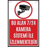 Hayg Equipment 7/24 Güvenlik Kamerası Uyarı Levhası – Bu Alan Kamera Sistemi ile Izlenmektedir - 15x22,5 cm - Dekota