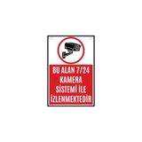 Hayg Equipment 7/24 Güvenlik Kamerası Uyarı Levhası – Bu Alan Kamera Sistemi ile Izlenmektedir - 20x30 cm - Dekota