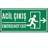 Hayg Equipment Acil Durum Çıkış Levhası Sağ Yön – Dekota Emergency Exit Kapı Yön Işareti - 15x30 cm - Alüminyum