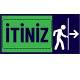 Hayg Equipment Itiniz Uyarı Levhası – Kapı Itme Ikaz Tabelası - 10x20 cm - Alüminyum