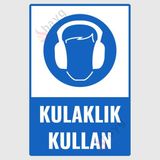Hayg Equipment Kulaklık Kullan Dekota Iş Güvenliği Levhası - 20cm x 30cm