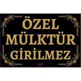 Hayg Equipment Özel Mülktür Girilmez Vintage Duvar Tabelası - Dekota Bahçe Kapısı Uyarı Levhası - Siyah - Altın - 15cm x 22,5cm