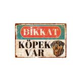 Hayg Equipment Vintage Dikkat Köpek Var Alüminyum Uyarı Levhası - Rottweiler - Metal Dekoratif Tabela - 15CMX22,5CM