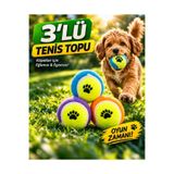 HAYHAYPETSHOP 3’lü Tenis Topu Köpek Oyuncağı Dayanıklı Isırmaya Uygun Zıplayan Top Köpek Topu Eğlence Oyuncağı