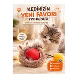 HAYHAYPETSHOP Akıllı Hareketli Kedi Oyuncağı Tüylü Ponponlu Top Eğlenceli Peluş Kulaklı Enerji Atar Stres Azaltır