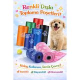 HAYHAYPETSHOP Kedi Köpek Dışkı Toplama Poşeti 4’lü Paket 60 Poşet Dayanıklı Renkli Kakası Poşeti Tuvalet Temizlik