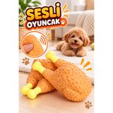 HAYHAYPETSHOP Köpek Sesli Tavuk Piliç But Oyuncak – Çiğneme Isırma Oyuncağı Eğlenceli Öten Köpek Oyuncağı