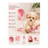HAYHAYPETSHOP Köpek Su Matarası 350 ml Taşınabilir Seyahat Suluğu Tek Tuşlu Su Şişesi Kedi Köpek Suluk