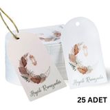 Hayırlı Ramazanlar Yazılı Hediye, Tebrik Kartı, Delikli Ambalaj Paketleme Etiketi, 4.5x7.5cm,25 Adet
