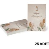 Hayırlı Ramazanlar Yazılı Hediye ve Tebrik Kartı, Ambalaj ve Paketleme Etiketi, 6x8 Cm, 25 Adet