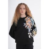 Haykids Kız Çocuk Oversize Bol Paça Çiçek Desenli Oversize Alt Üst Eşofman Takımı