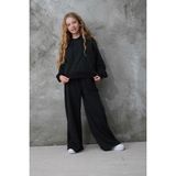 Haykids Kız Çocuk Simli Kumaş Takım - Siyah - 14 Yaş