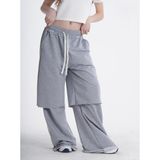 Haykids Kız Çocuk Trend Gri Baggy Eşofman Altı Lastikli Bel Bağcıklı Oversize Pantolon - 10 Yaş