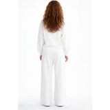 Haykids Kız Çocuk Yazı Baskılı Oversize Bol Paça Alt Üst Eşofman Takımı 6-7-8-9-10 Yaş - Beyaz - 11 Yaş