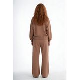 Haykids Kız Çocuk Yazı Baskılı Oversize Bol Paça Alt Üst Eşofman Takımı 6-7-8-9-10 Yaş - Kahverengi - 12 Yaş