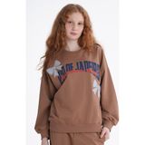 Haykids Kız Çocuk Yazı Baskılı Oversize Bol Paça Alt Üst Eşofman Takımı 6-7-8-9-10 Yaş - Kahverengi