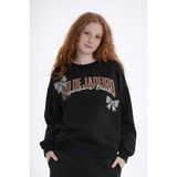 Haykids Kız Çocuk Yazı Baskılı Oversize Bol Paça Alt Üst Eşofman Takımı 6-7-8-9-10 Yaş - Siyah - 8 Yaş