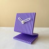 Haymalab Dekoratif Masa Saati Lila - Sessiz Analog Tıklamayan, Modern Minimalist, Ofis Çalışma Masası ve Yatak Odası Başucu Saati, 9x11 cm Küçük, Pille Çalışan