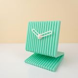 Haymalab Dekoratif Masa Saati Turkuaz - Sessiz Analog Tıklamayan, Modern Minimalist, Ofis Çalışma Masası ve Yatak Odası Başucu Saati, 9x11 cm Küçük, Pille Çalışan