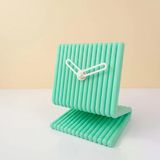 Haymalab Dekoratif Masa Saati Turkuaz - Sessiz Analog Tıklamayan, Modern Minimalist, Ofis Çalışma Masası ve Yatak Odası Başucu Saati, 9x11 cm Küçük, Pille Çalışan