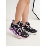 Hayo Kız Çocuk Akıllı Bağcıklı Rahat Konforlu Hafif Sneaker Spor Okul Ayakkabısı - Siyah - Lila