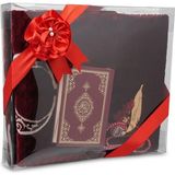 Hayrat Neşriyat Kadife Seccade (120X80) + Tesbih + Zikirmatik + Ayraç + Çanta Boy Kuran Hediye Seti (Bordo)