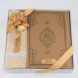 Hayrat Neşriyat Kuran + Seccade + Tesbih Hediye Seti (Hafız Boy, Ekonomik Cilt, Desenli Kutu, Gold)