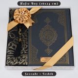 Hayrat Neşriyat Kuran + Seccade + Tesbih Hediye Seti (Hafız Boy, Ekonomik Cilt, Desenli Kutu, Siyah)