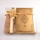 Hayrat Neşriyat Şal + Seccade + Tesbih + Kuran Hediye Seti (Çanta Boy, Ekonomik Cilt, Gold)