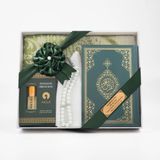 Hayrat Neşriyat Takke + Esans + Tesbih + Seccade + Kuran Hediye Seti (Çanta Boy, Yeşil)