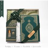 Hayrat Neşriyat Takke + Esans + Tesbih + Seccade + Kuran Hediye Seti (Hafız Boy, Yeşil)