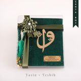 Hayrat Neşriyat Tesbih + Yasin Hediye Seti (Çanta Boy, ElifVav, Raşel, Yeşil)