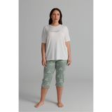 Hays Kadın Plus Size Viskon Kısa Kollu Midi Pijama Takımı