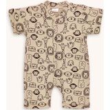 Hayvan Figürlü Çıtçıtlı Unisex Kısa Tulum - 6 - 9 Ay - Bej