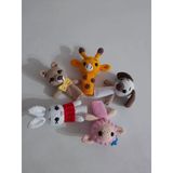 Hayvan Figürlü Parmak Kuklası Takımı Amigurumi Organik Oyuncak