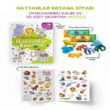 Hayvanlar Boyama Kitabı - Oyun Hamurlu - 3 Yaş + 645621