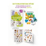 Hayvanlar Boyama Kitabı - Oyun Hamuru, Oyuncak ve Çıkartma Hediyeli