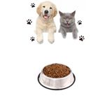 Hayvanlar için Çelik Kaydırmaz Küçük Boy Su Mama vb. Kabı Kedi Köpek Su Mama Kabı (Alt Taban: 15,5 cm)