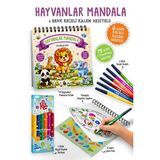 Hayvanlar Mandala - 6 Renk Keçeli Kalem ve 75 Adet Çıkartma Hediyeli 3+ 884121