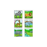 Hayvanları 3D Manyetik Puzzle (9 Mıknatıslı Küp 6 Yapboz) - 001-Renkli - 100 x 100 cm