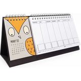Hayvanlı Takvim Haftalık Planlayıcı 2026 Masa Takvimi Kraft - -- - 25x7cm