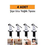 Hayveys 4 Adet Yağ Tıpası Yağdanlık Şişe Ucu Yağlık Sirkelik Sosluk Başlığı Damlatmaz