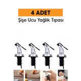 Hayveys 4 Adet Yağ Tıpası Yağdanlık Şişe Ucu Yağlık Sirkelik Sosluk Başlığı Damlatmaz