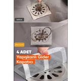 Hayveys 4 Adet Yapışkanlı Gider Kapatacı Lavabo Tıkacı Gider Kapağı