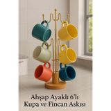 Hayveys Ahşap Ayaklı Metal Gold Kupa Ve Fincan Askısı