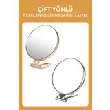Hayveys Çift Yönlü Masaüstü Ayarlanabilir Ayna Rose Gold, Gümüş Makyaj Aynası